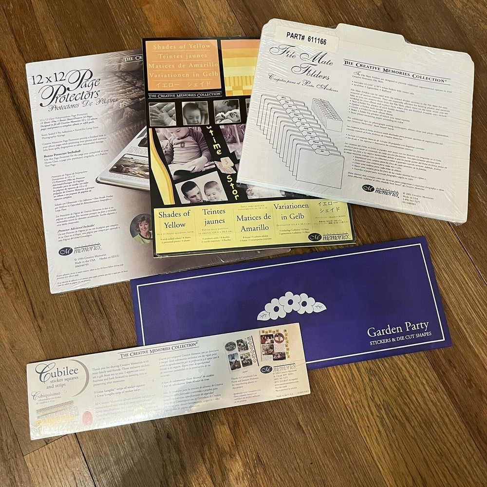 Creative Memories Scrapbook LOT Folders Page Protectors Paper Borders Stickers